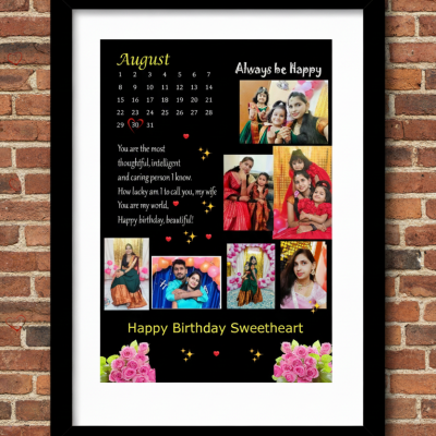 Happy Birthday Frame 8x12 (Inches) mat finish