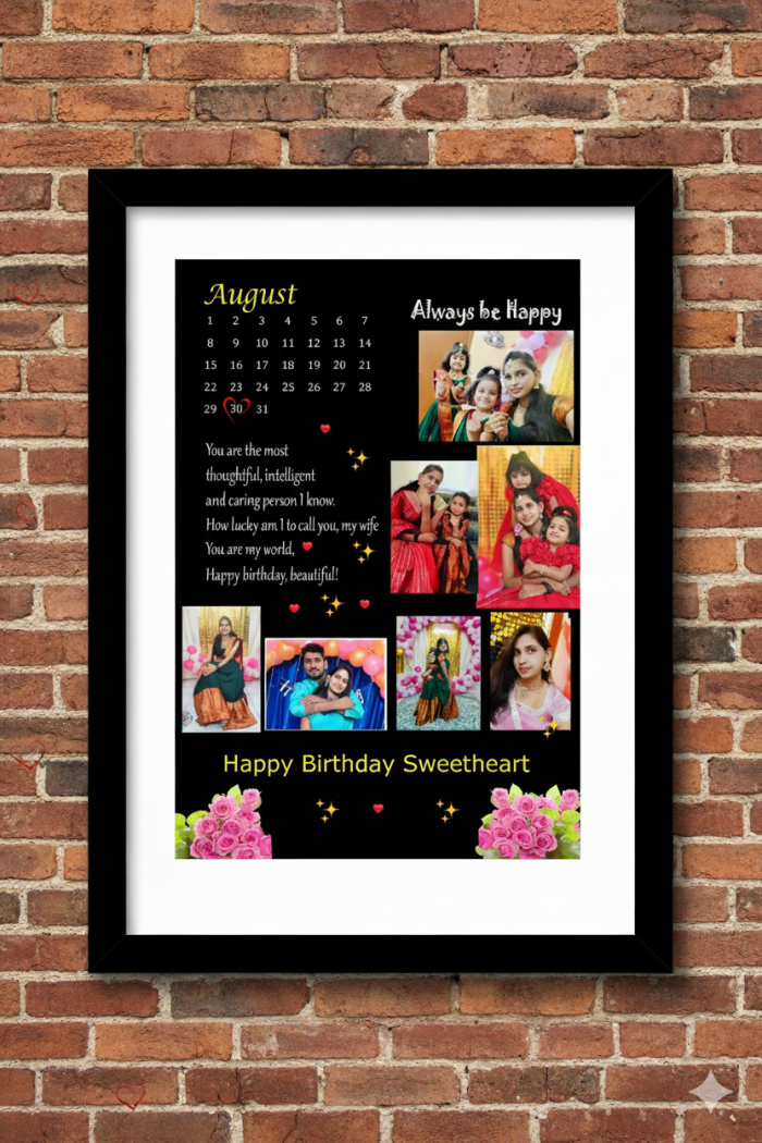 Happy Birthday Frame 8x12 (Inches) mat finish